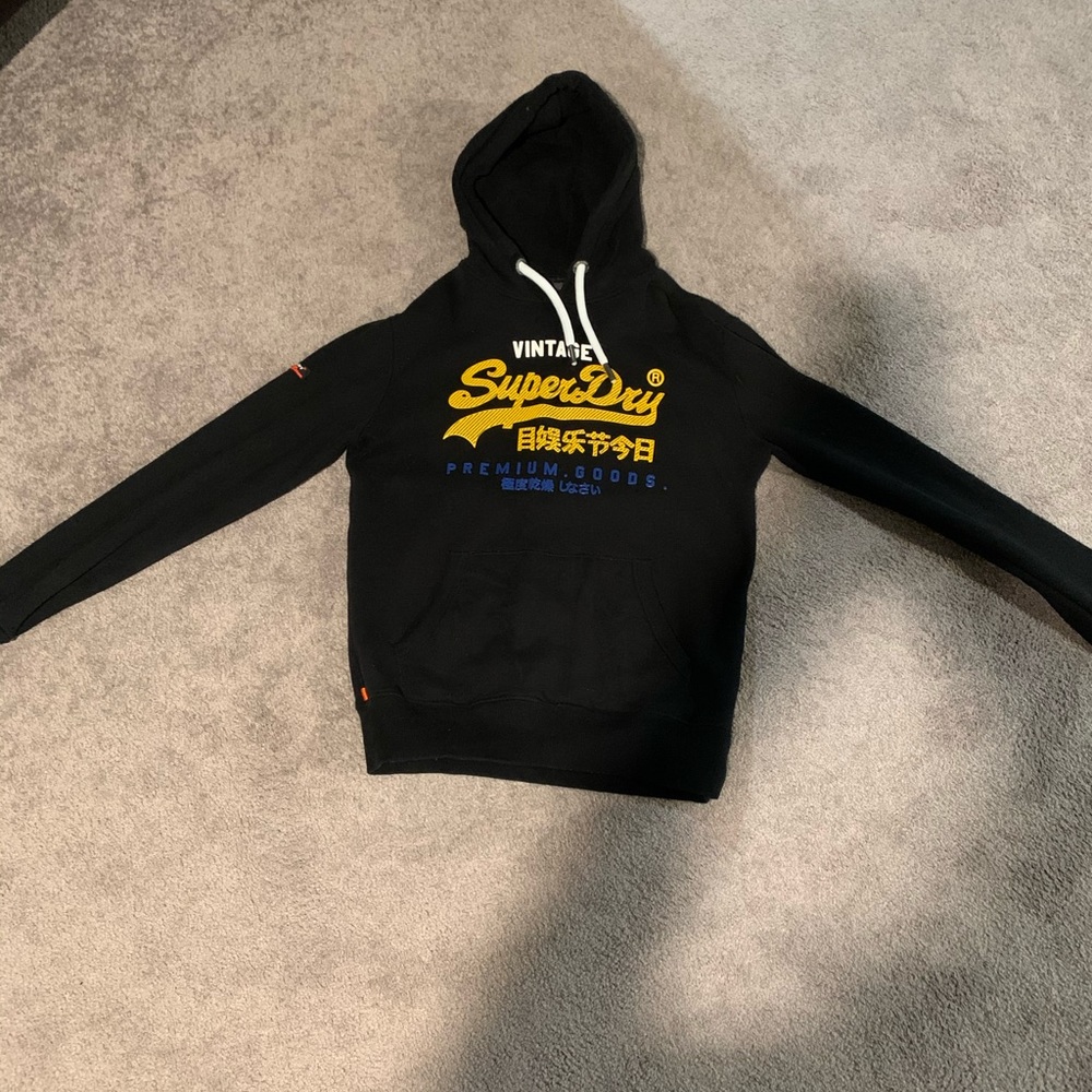 Super dry vintage V neck hoodie